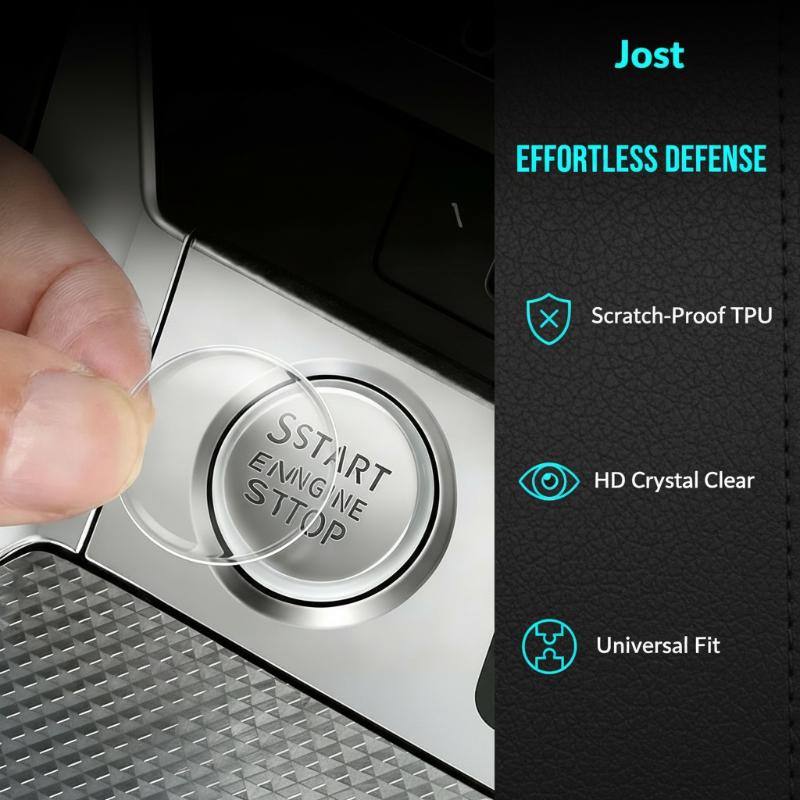 Crystal Clear Car Ignition Switch Button Protector Universal Start Stop Sticker Cover For All Vehicles Anti Scratch Diy Cut