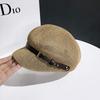 New Style Hollow Breathable Octagonal Hat For Women Spring  Summer  Sun Protection Peaked Cap Korean Versatile Painter Beret Hat