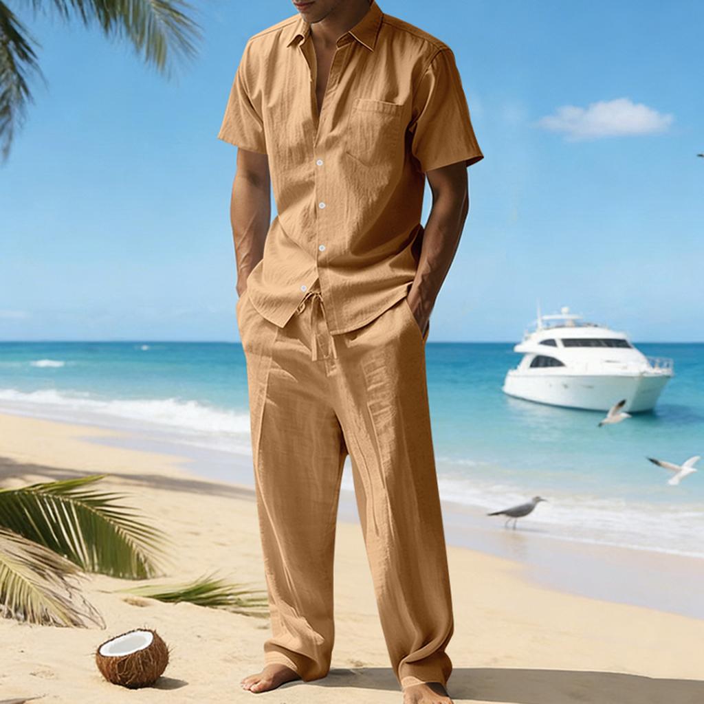 Men's Casual Hooded Short-Sleeve Two-Piece Set – Summer Loose, Breathable Outfit