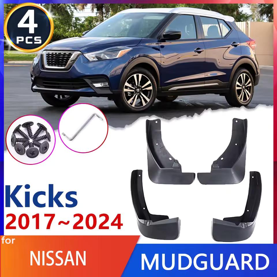 4Pc Set Molded Car Mud Flaps For Nissan Kicks P15 2016 2017 2018   Mudflaps Splash Guards Mud Flap Mudguards