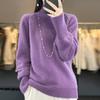 Verdickter Wollpullover im neuen Stil mit hohem Kragen und Schultergurten für Damen
