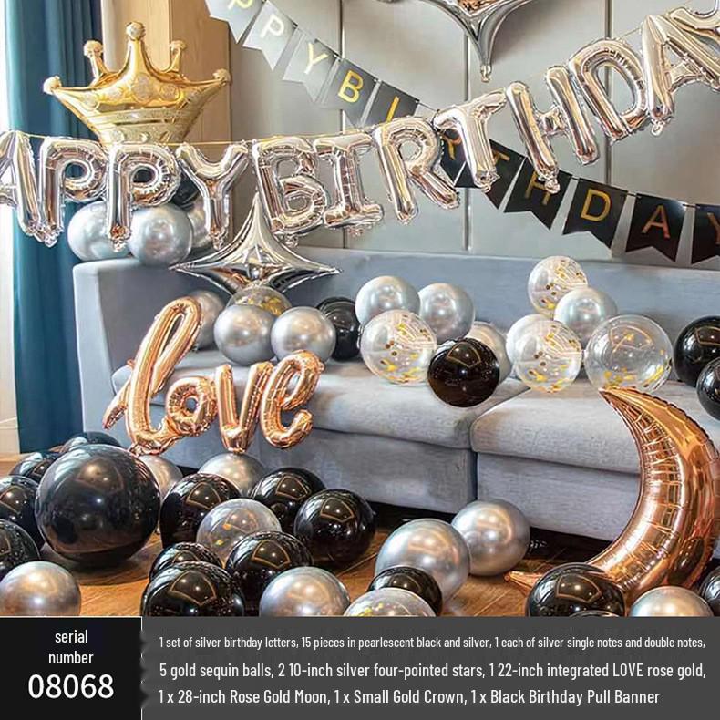 18th Birthday Party Aluminum Balloon Set - Wall Decoration Background