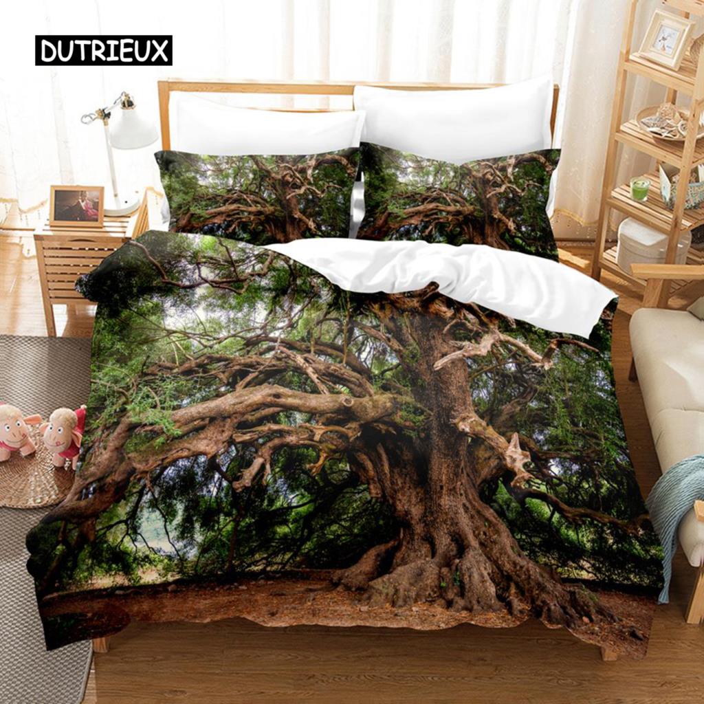 Natural Landscape Duvet Cover Set Blue Sky Lawn Flower Double Queen King Size 2/3Pcs Polyester Quilt Cover for Kids Teens Adults