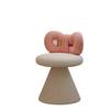 Cream Vanity Stool with Bow Back, Rotating Faux Sheepskin Makeup Chair,Nail Salon Stool for  Dressing Table,Aesthetic Home Decor