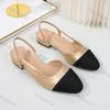 Escarpins Femme Grande Taille Couleur Mode Blocage Confortables Souples Bride Arrière Sandales à Talons Hauts Élégantes Polyvalentes Chaussures de Robe Fête