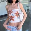 BITCED Summer Women's Streetwear Floral Print Sensual Crop-Top Bustier
