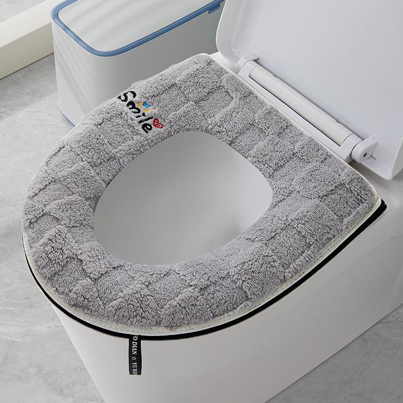 Thick Zipper Style Toilet Seat Cushion for Autumn and Winter