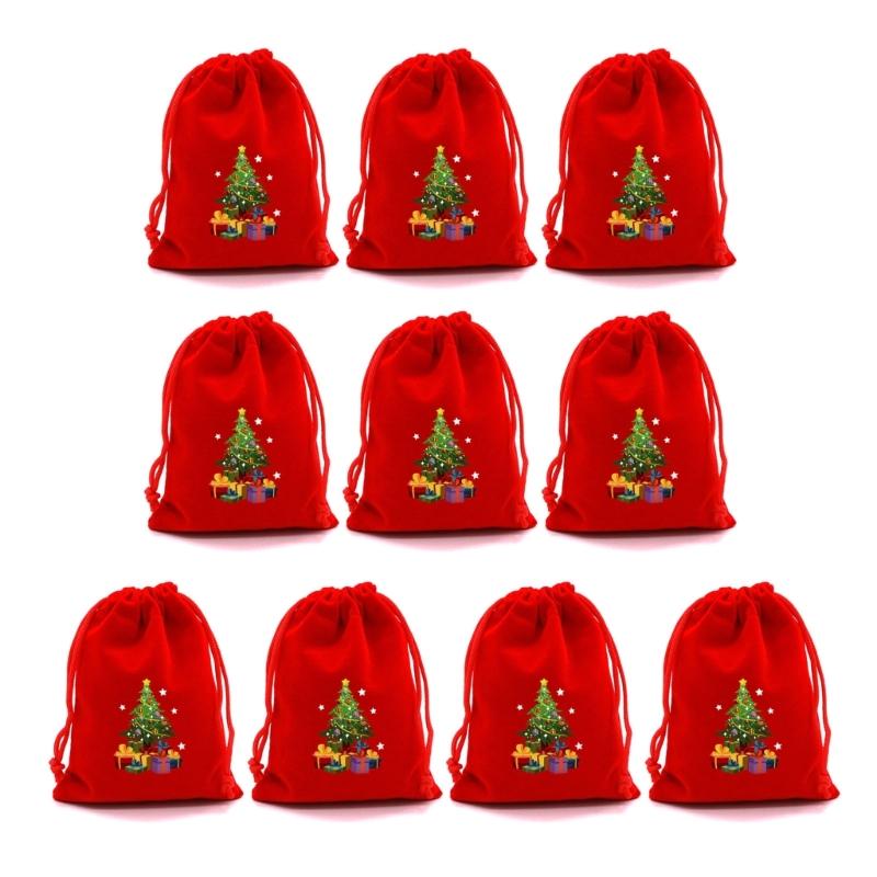 10Pcs Practical Drawstring Storage Pouches Jewelry Packaging Case for Holiday