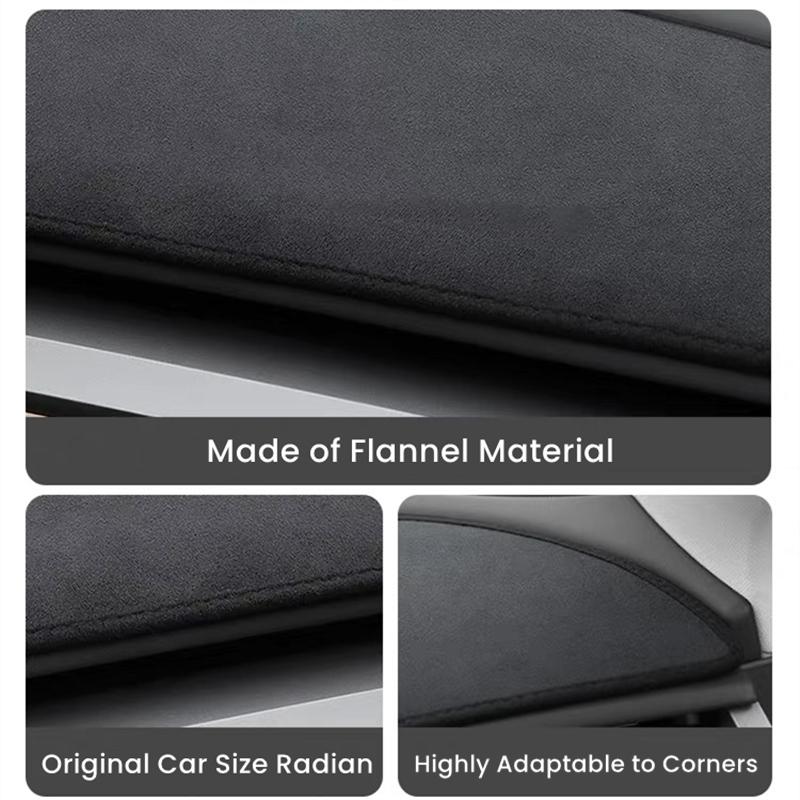 Flannel Dashboard Cover Pad For Tesla Model 3 Y 2017-2023 Sunshade Protector Anti-UV Dash Mat Sunshield Non-slip Car Accessories