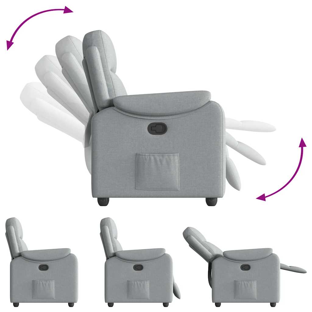 Recliner Chair Light Grey Fabric