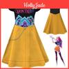 Kpop Demon Hunters Rumi Mira Zoey Childrens Costume Dress With Print Fabric And Flared Sleeves For Spring And Fall Wear