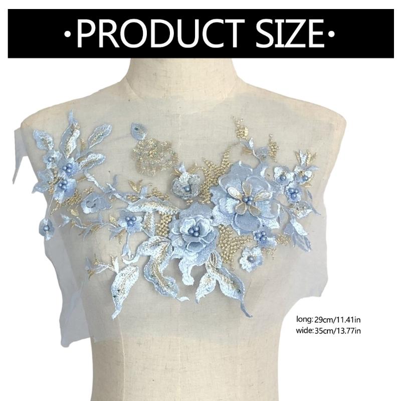 Embroidered Sequins Flower Applique Patches for Clothing Bags Handcraft Decoration Polyester Materials