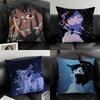 Pillow Case Linen Pillow Cover For Couch Living Room Bench Patio Floor Linen Home Decor Anime Kon Satoshi PPerfect BBlue