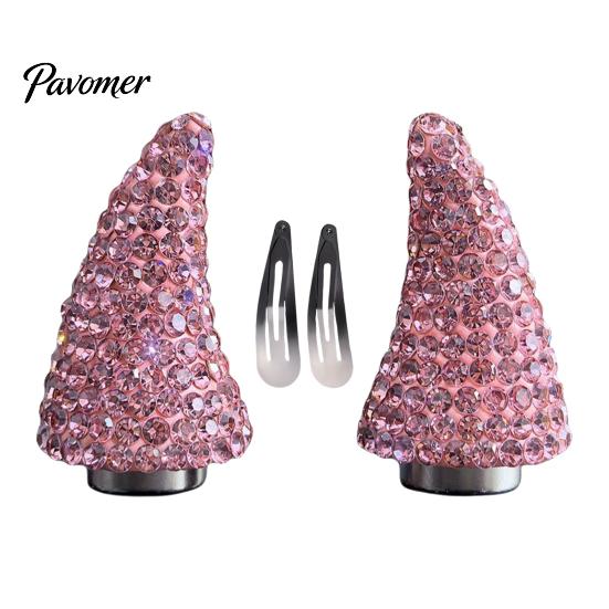 Fashionable Sharp Corner Headpieces Magnetic Rhinestone Devil Horns Hair Accessories for Halloween Cosplay, Sparkling Cosplay Headwear 3D Horn