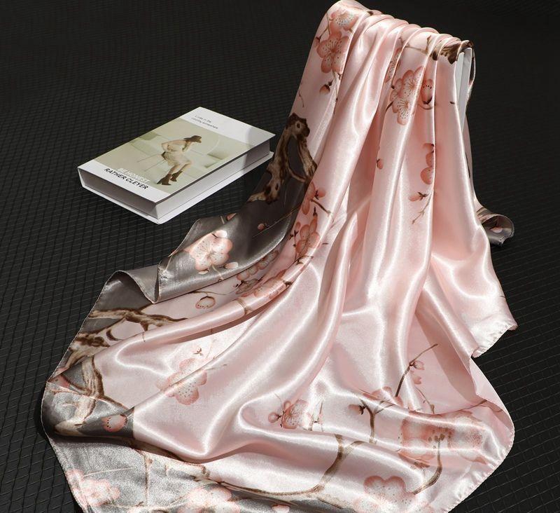 Foulard Carré En Satin Polyester 70x70 Cm - Écharpe Multifonction Pour Cheveux, Cou, Plage, Accessoire Mode - 2