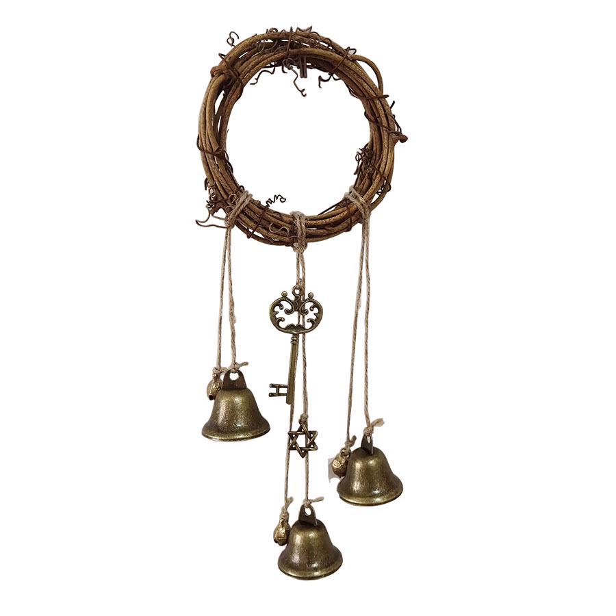 Wiccan Protection Wind Chime: Witch Bells & Bohemian Door Handle Decor