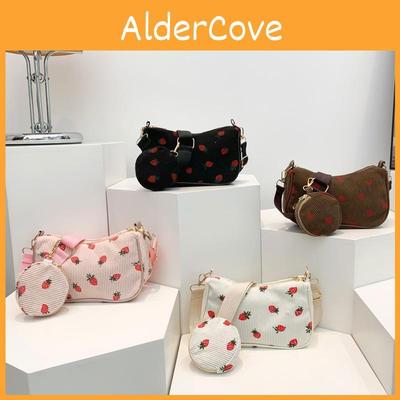 Kstyle Ins Cute Girl Shoulder Bag With Zipper Closure And Mobile Pocket For Streetwear