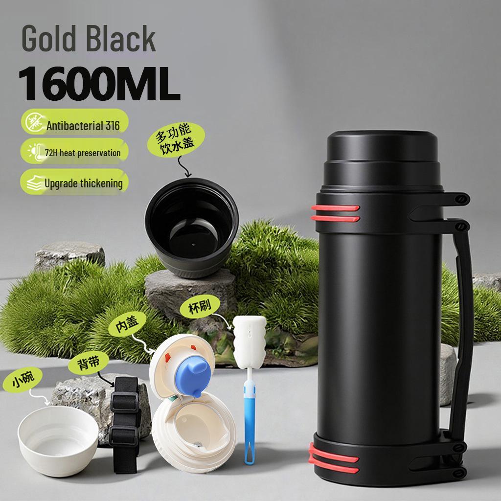 Large 5L Stainless Steel Insulated Thermos for Men - Portable Outdoor Travel Water Bottle