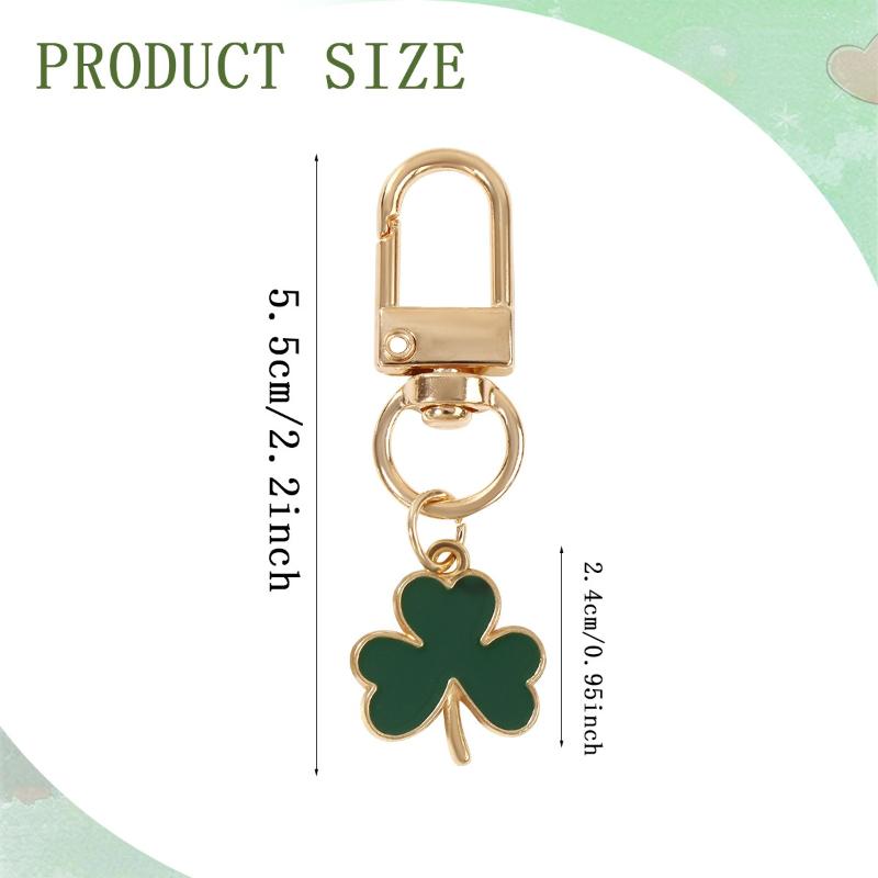 5/10Pcs Alloy Green Clover Leaf Shaped Keychain Minimalist Style Bag Charm Used For Diy Jewelry Accessories Holiday Gifts
