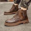 Retro Leather Martin Boots British Style Retro Wear-resistant Leather Shoes Live Broadcast Explosion Help Boots Men's Shoes
