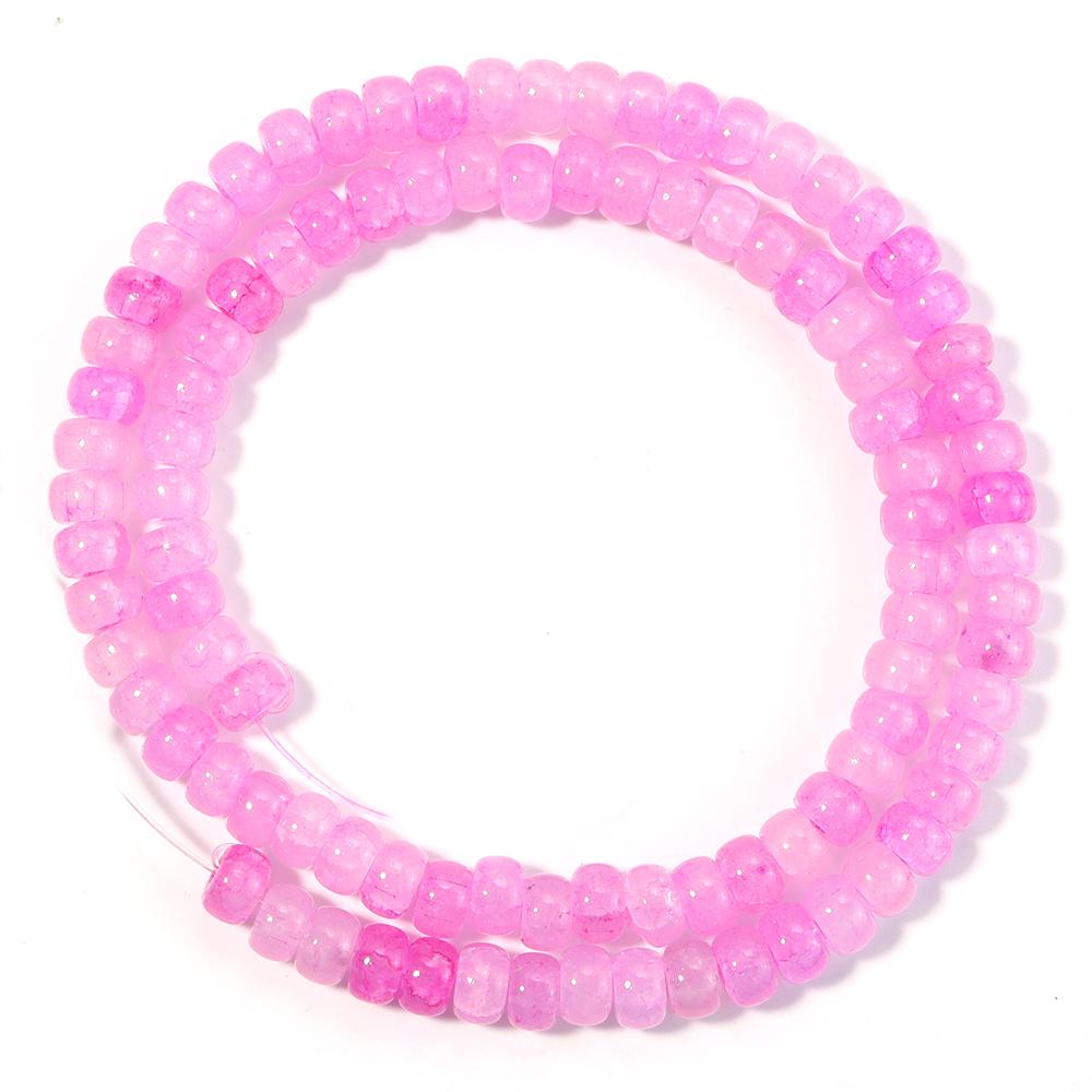 1 Strand Abacus Glass Beads Dual Color Mixed Crack Beads Spacer Beads For DIY Bracelets Keychain Charms Jewelry Making Supplies