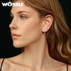 WOSTU 1CT Moissanite Wedding Huggie Drop Earrings 925 Silver Lab Diamond Hoop Earring For Women Simple Party Gift
