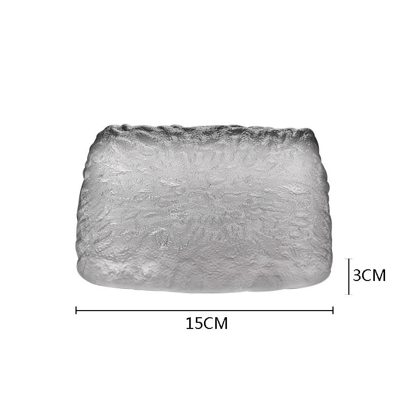 Tavă simplă din sticlă, creativă, mată, ceainic, covor, fructe uscate, tavă de depozitare pentru tort, desert, tavă, set de ceai de uz casnic, accesorii