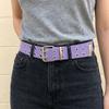 Solid Color Canvas Waist Belt Double Row Woven Belts Versatile Men's Belt  Jeans Wear