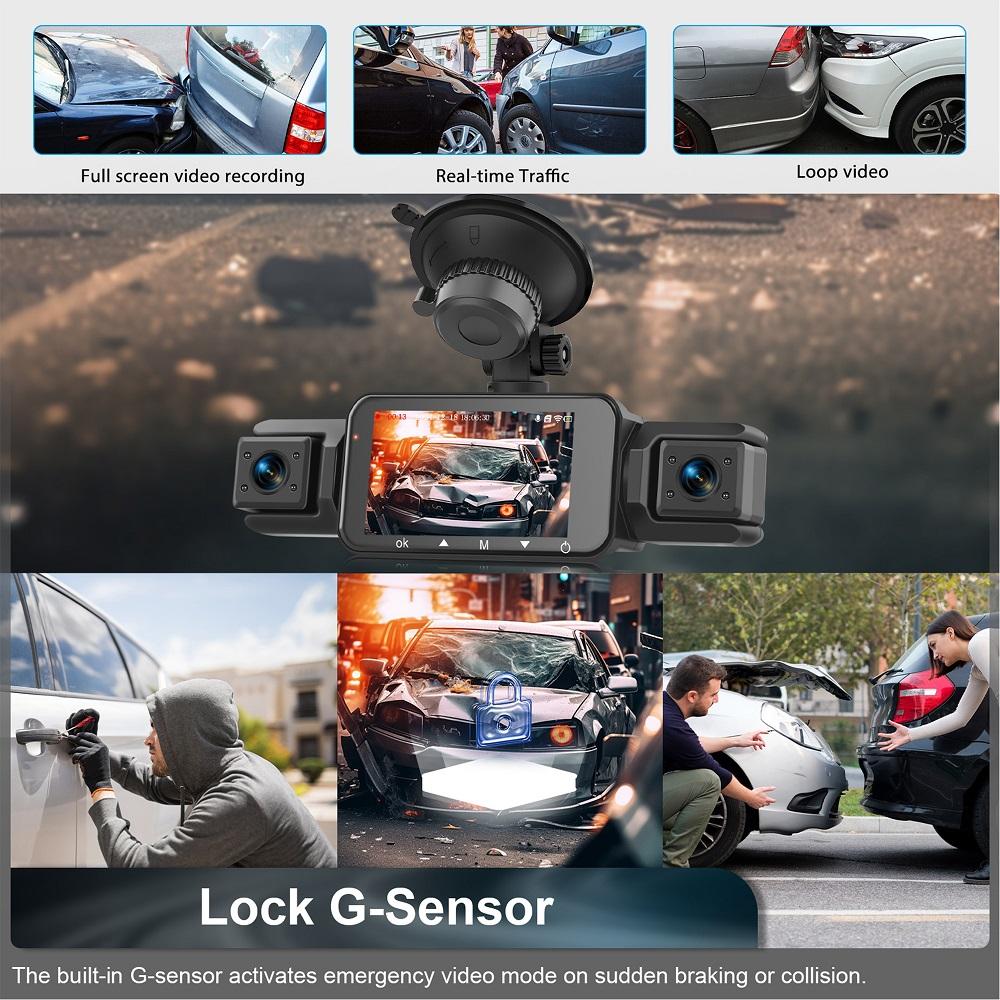 Cámara de salpicadero para coches 4 canales Caja negra WiFi Cámara de conducción FHD 1080P Visión nocturna Grabación en bucle Accesorios para coche