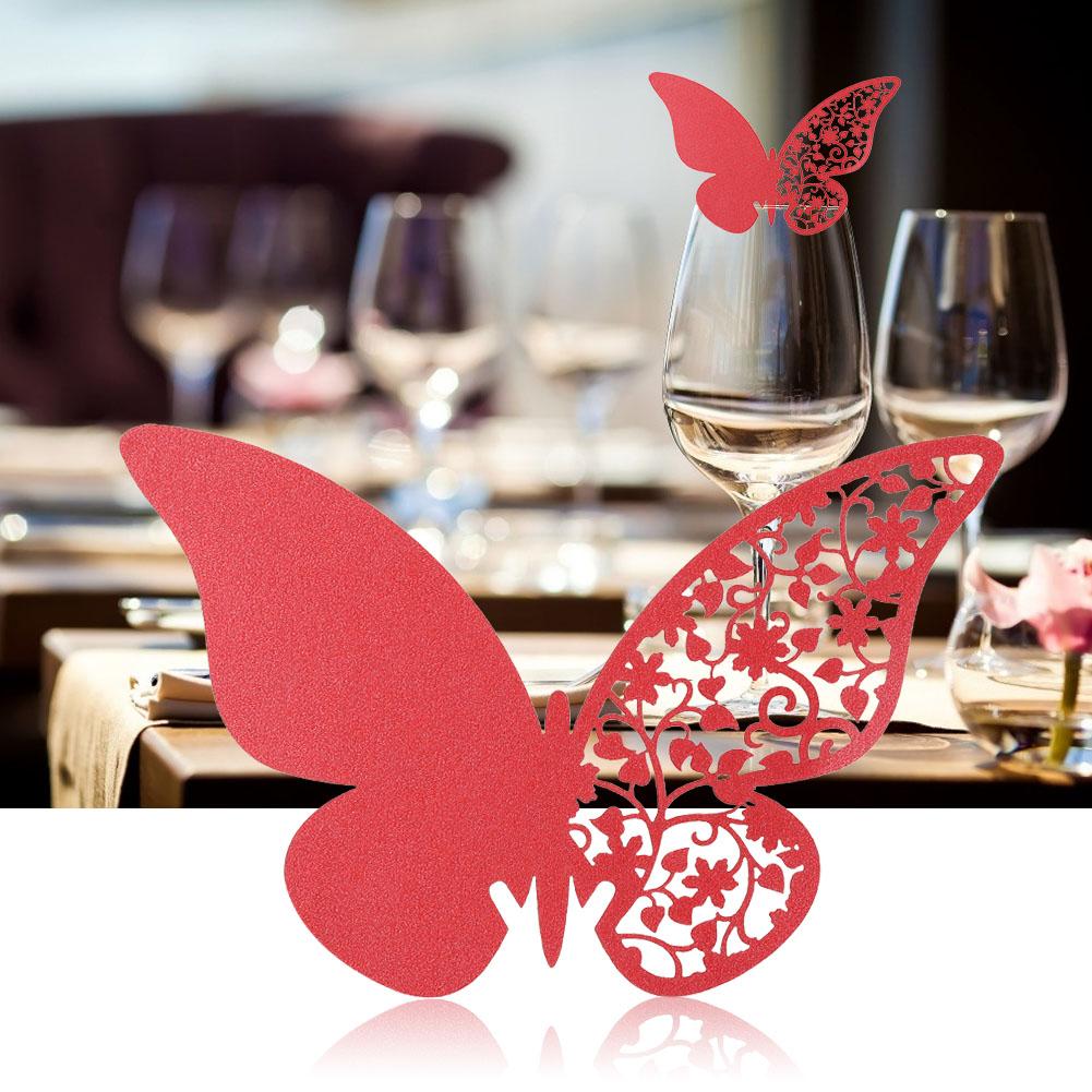 20pcs   Shape Wedding Hollow Name Place Cards For Wine Glass Table Decoration(White)