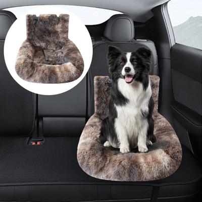 Siège auto pour chien, rehausseur doux et lavable avec laisse de sécurité, en velours pelucheux, pour petits, moyens et grands chiens.
