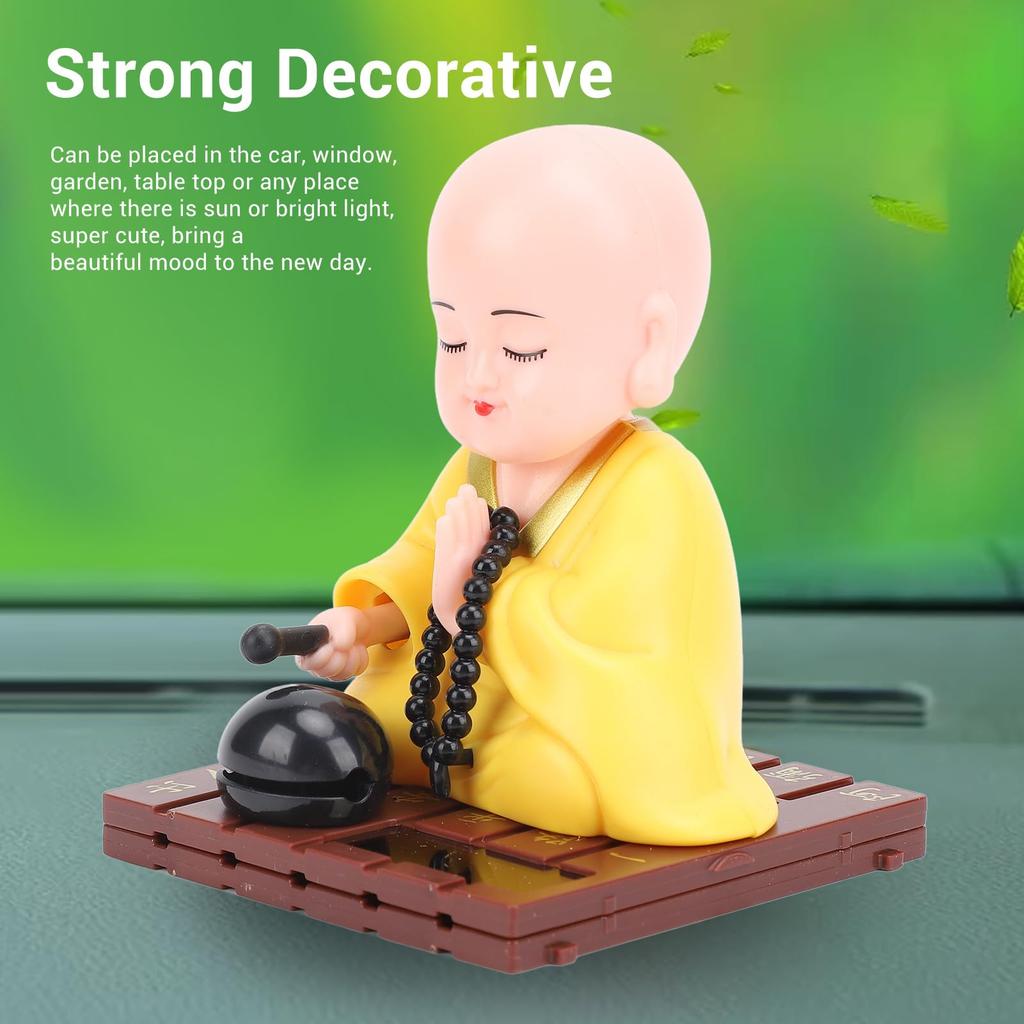 Little Monk Figurine, Solar Monk Figurine Sculpture, Little Monk Chanting Buddha Figurine Statue, Little