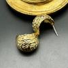 Medieval Vintage Internet Celebrity Silver Needle Electroplating Real Gold Brushed Snail Earrings Exquisite Unique Geometry