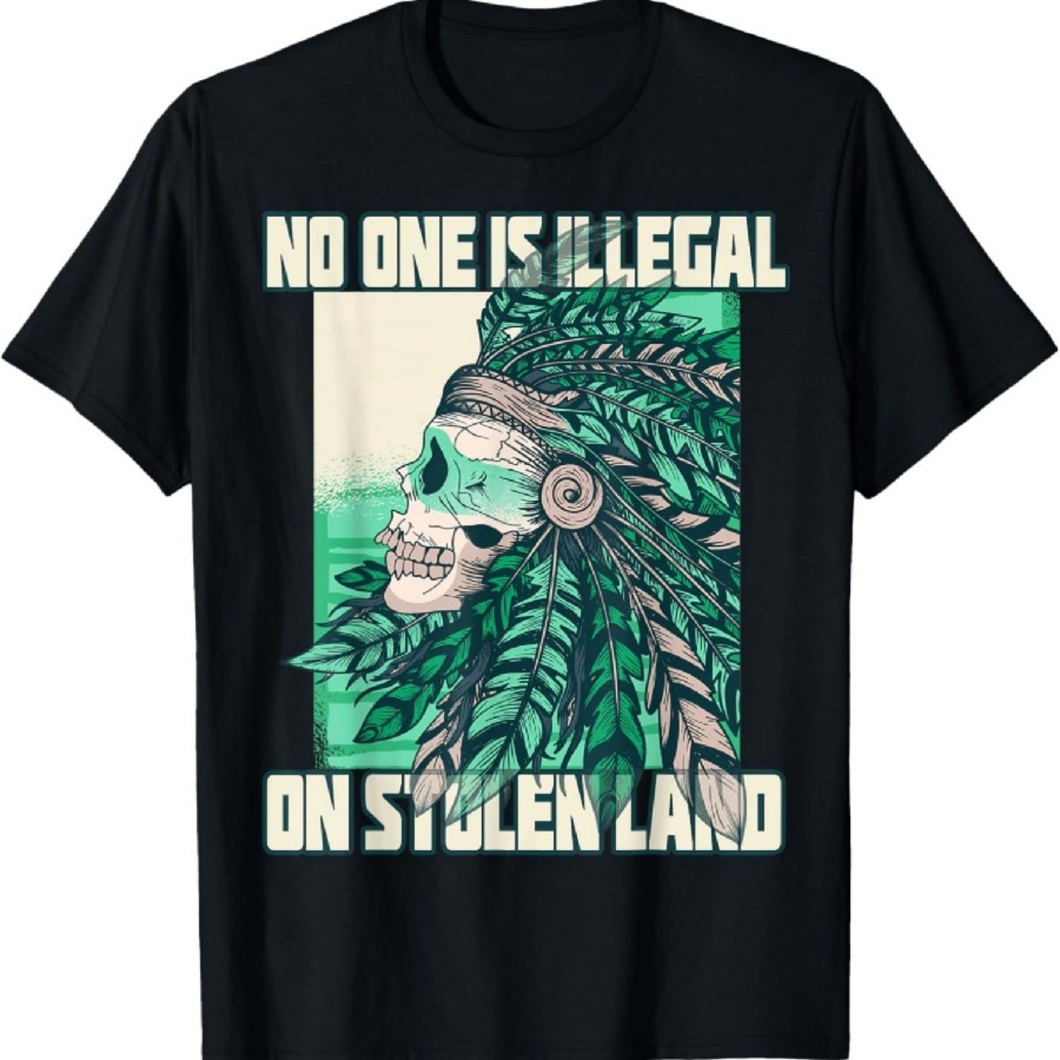 Никто не является нелегалом на украденной земле Футболка коренных американцев1 XXXXXL чёрный