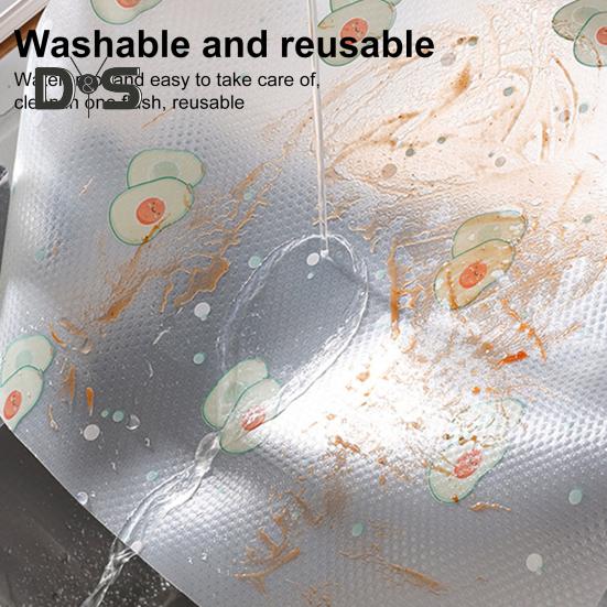 Cabinet Shelf Liners Non-Adhesive Waterproof Drawer Liners Avocado Lemon Print Easy Clean Kitchen Mat for Cupboard Dresser Table Pantry Bathroom