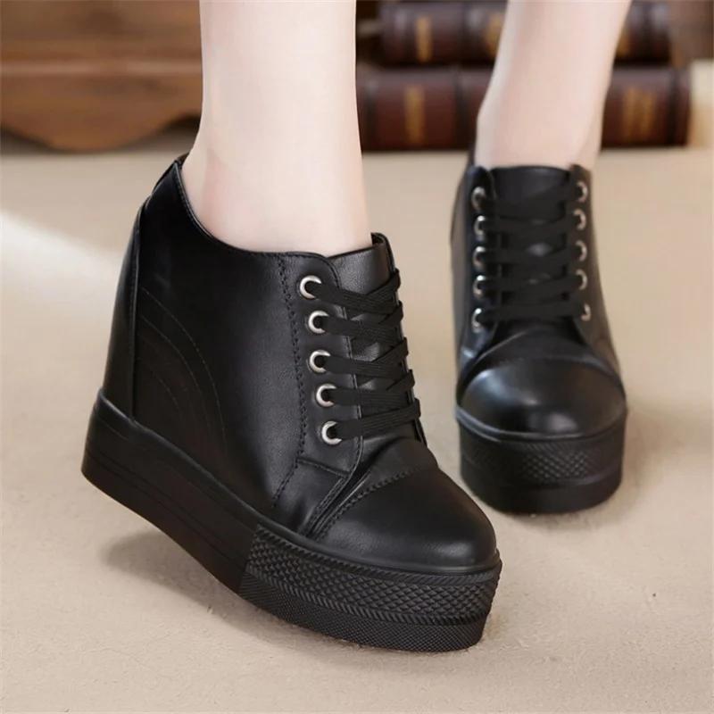 Women Winter Platform Sneakers Warm Fur Plush Insole Ankle Boots Women Spring Chunky Shoes Lace-up Tennis Shoes Woman Mujer 11CM