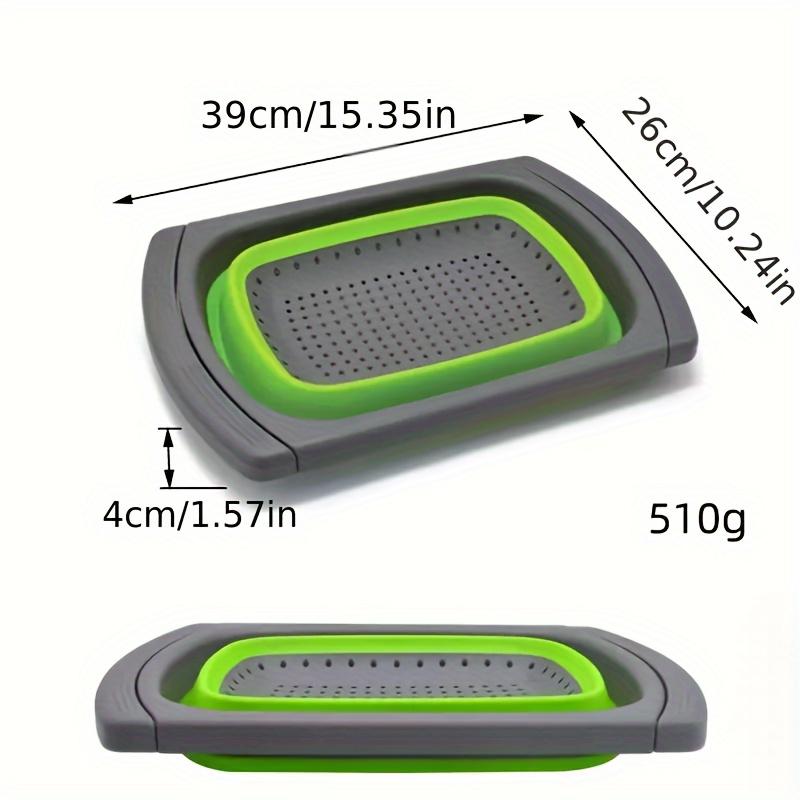 Foldable Extendable Plastic Colander - Kitchen Vegetable Fruit Washing Drain Basket Space-Saving Light Organizing Tool