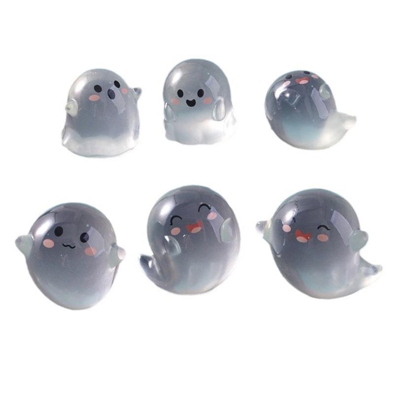 

Fluorescent Halloween Ghosty Ornament Not Toxic PVC Room Decoration For Children Gift 6PCS 1