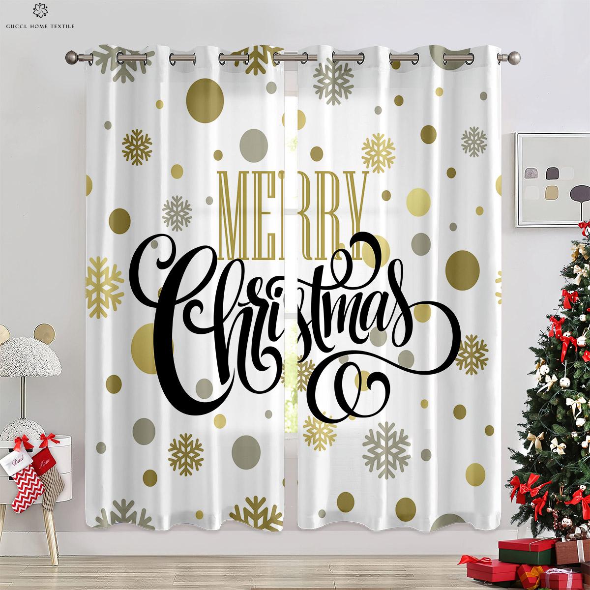 

Merry Christmas Snowman Ball Three D Printed Curtain Durable Bed Room Restaurant Festival Party Decor Curtain Gift Duo of W50xH130(CM)x2PCS&Rod pocket