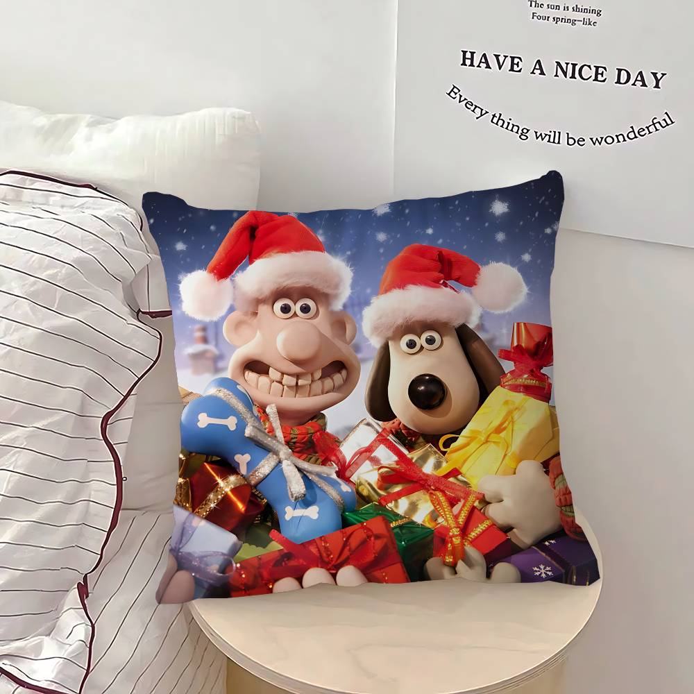 Wall-ace And G-Gromit Pillow Cushion Cover Pillowcase Living Room Sofa Home Decor Customized