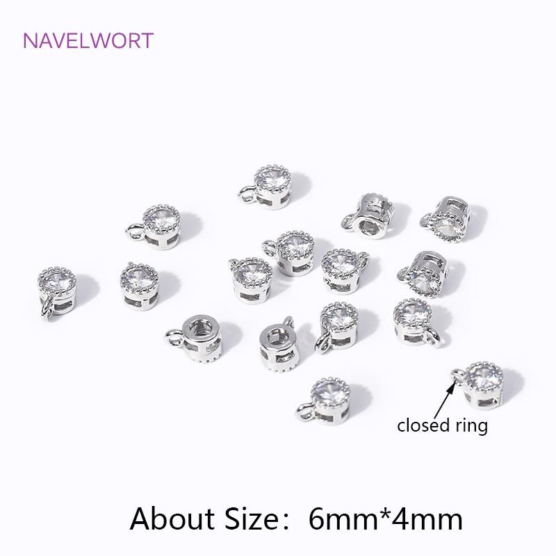 

Trendy Round Pendants 18K Gold Plated Inlaid Shiny Zircon Charms Pendants For Jewelry Making Supplies DIY Necklace Accessories 4 pieces