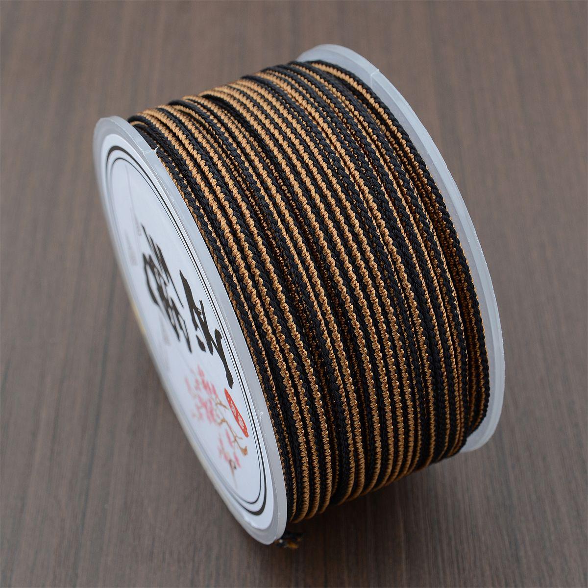 Premium Ruyi Knot Two-Tone DIY Weaving Thread for Bracelets and Necklaces чёрный
