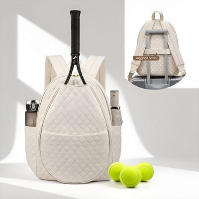 Lightweight Quilted Tennis Bag Backpack Large Capacity Pickleball Paddle Bag With Separate Racket Compartment Pickleball Bag