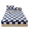 Autumn And Winter Arctic Velvet Cotton Bed Sheet Three Piece Set Chessboard Pattern Milk Velvet Thick Mattress Protective Cover Coral Velvet Bed Cover