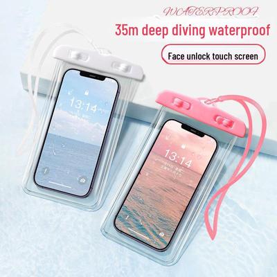 Touch-Sensitive Transparent Waterproof Phone Bag for Swimming and Rafting