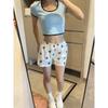 Dog Paw Print Shorts for Women In Summer New Style Design Loose A-line Casual Ice Silk Wide-leg Pants