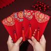 10Pcs Traditional Chinese Wedding Red Envelope With Tassel Lucky Money Packets Blessing Red Packet Hongbao Wedding Gifts