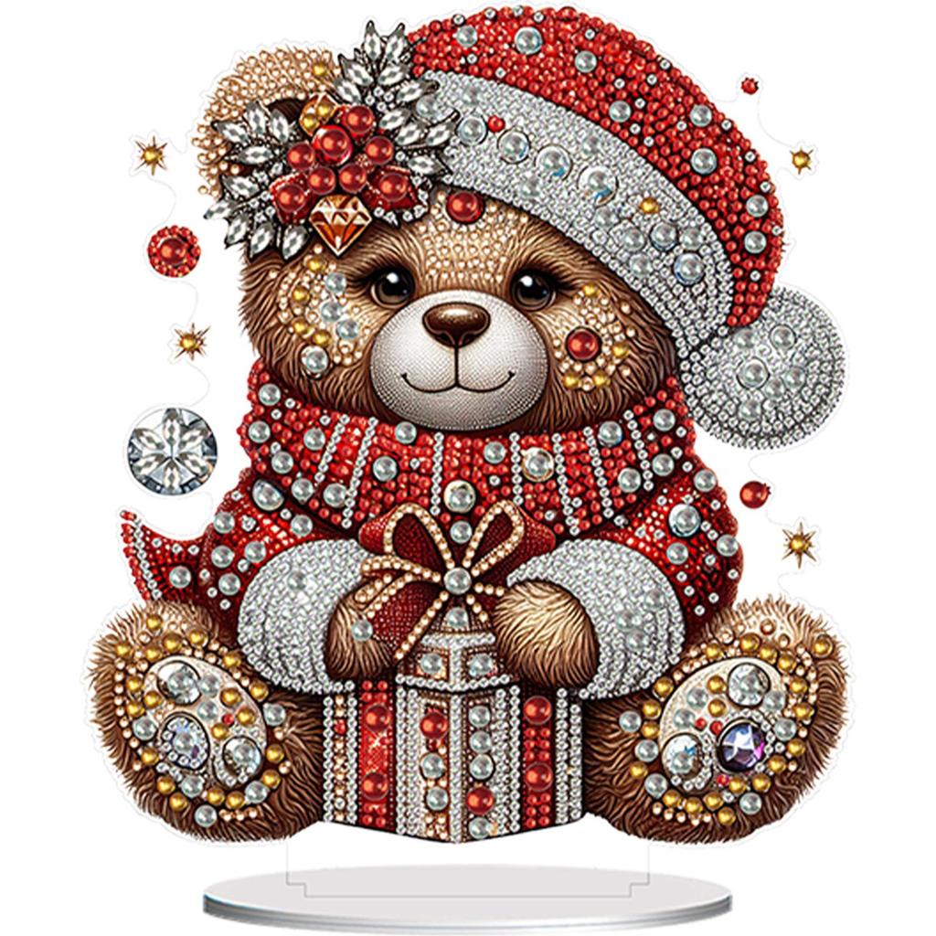 2D Flat Animal DIY Double-Sided Diamond Painting Tabletop Ornaments Kit Diamond Painting Desktop Decorations for Adults Beginner