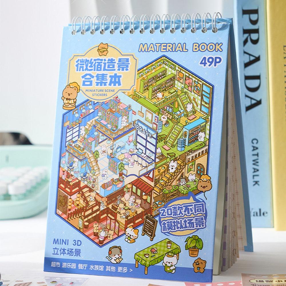 

Візуальна наклейка 3D-пейзаж для складання, декомпресійна, DIY, наклейка зі сценою хатини, дитячий подарунок