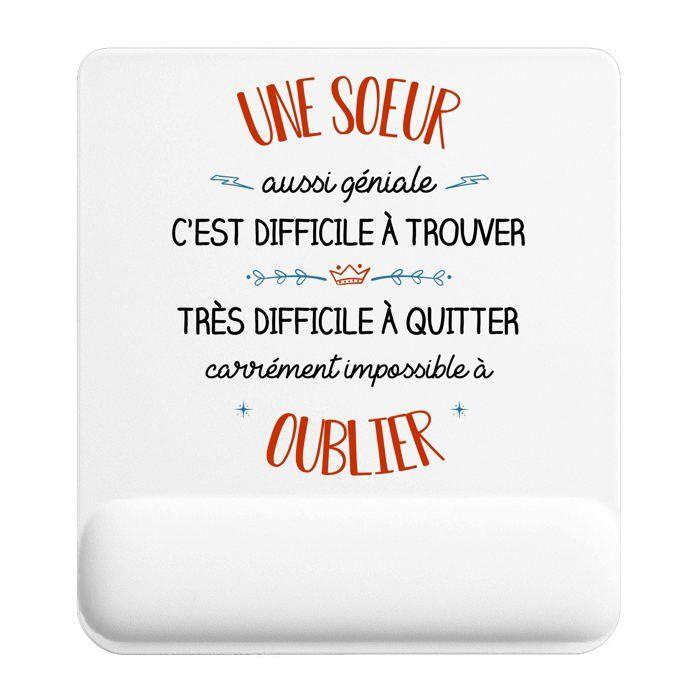 Tapis de souris - PLANETEE - Une Soeur aussi géniale - 22 x 18 cm - Surface lisse antidérapante - Sublimation HD
